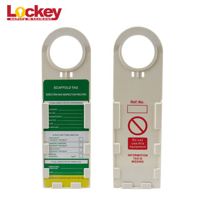 Keamanan Plastik Scaffold Tag Holder Peringatan yang dapat dicetak Scaffold Identifikasi Tag